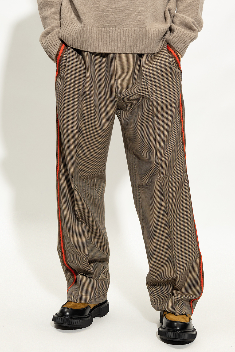 Wales Bonner Patterned trousers with side stripes Men's Clothing Vitkac